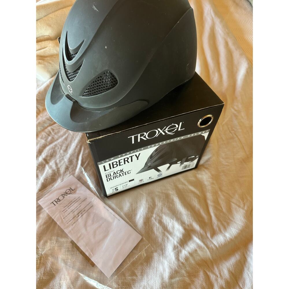 Troxel Liberty Equestrian Riding Helmet Black Duratec Size Small with Box - Picture 2 of 5